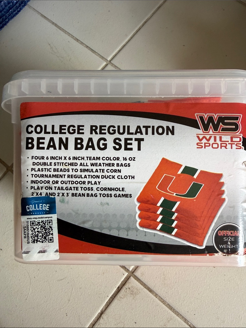 Wild Sports College Regulation Orange Bean Bag Set